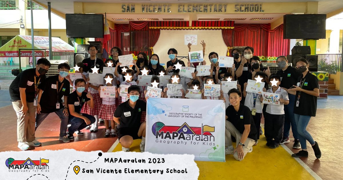 GeogSocUP's tweet photo. Last December 11, 2023, the Geographic Society of the University of the Philippines conducted the second iteration of its newest flagship event, "MAPAaralan: Geography for Kids" on San Vicente Elementary School, Quezon City.
#MAPAaralan
#KulayanNatinAngMundo
#PadayonGeografia https://t.co/rq7JpqRb4I