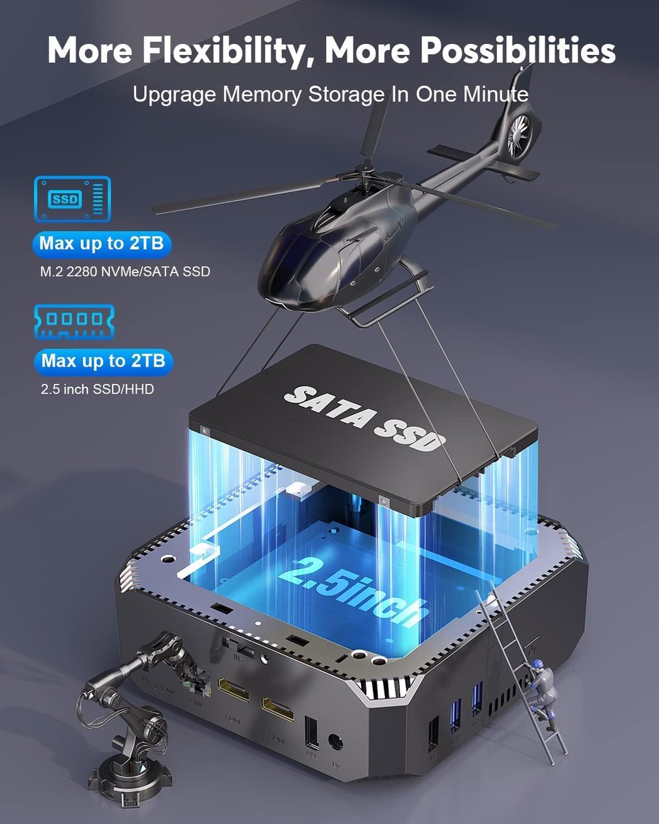 AmazonAfffilate's tweet photo. KAMRUI AK2 Plus Mini PC, Intel 12th Gen Alder Lake- N100(up to 3.4GHz) Micro Computer, 16GB DDR4 RAM 500GB SSD Mini Desktop Computer Support 4K HD/WiFi 5/BT4.2/Gigabit Ethernet for Home/Office.Available  for buy now.
https://t.co/EfKgkuYFjA https://t.co/Fvv5bRkQZH