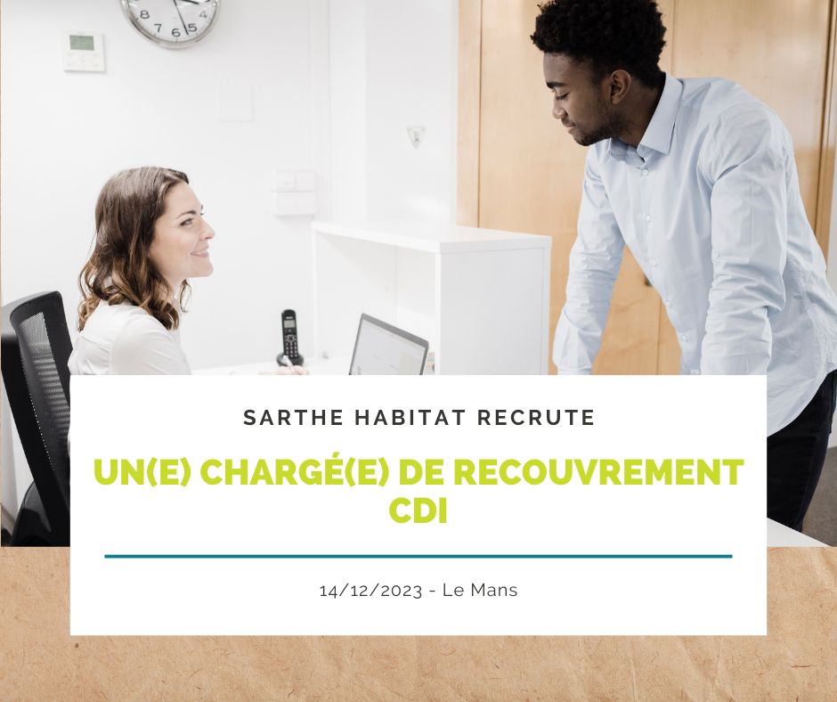 📣 [Recrutement] Sarthe Habitat recrute un(e) Chargé(e) de suivi recouvrement. Poste en CDI à pourvoir dès maintenant.

Retrouvez plus d'informations sur notre page : urlz.fr/oURg

N'hésitez pas à partager cette offre !

#recrutement #offreemploi #sarthe