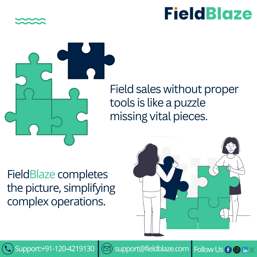 field_blaze's tweet photo. Contact @FieldBlaze to complete your field operations puzzle.
#RealTimeUpdates #PreciseTracking #FieldBlaze #fieldsales #fieldforcemanagement #FieldForceTracker #TaskManagement #FieldForceTrackingApp #workforcemanagement #LocationTracking #CRMsoftware #CRM #FieldStaffTracking https://t.co/d3lv6Qoool