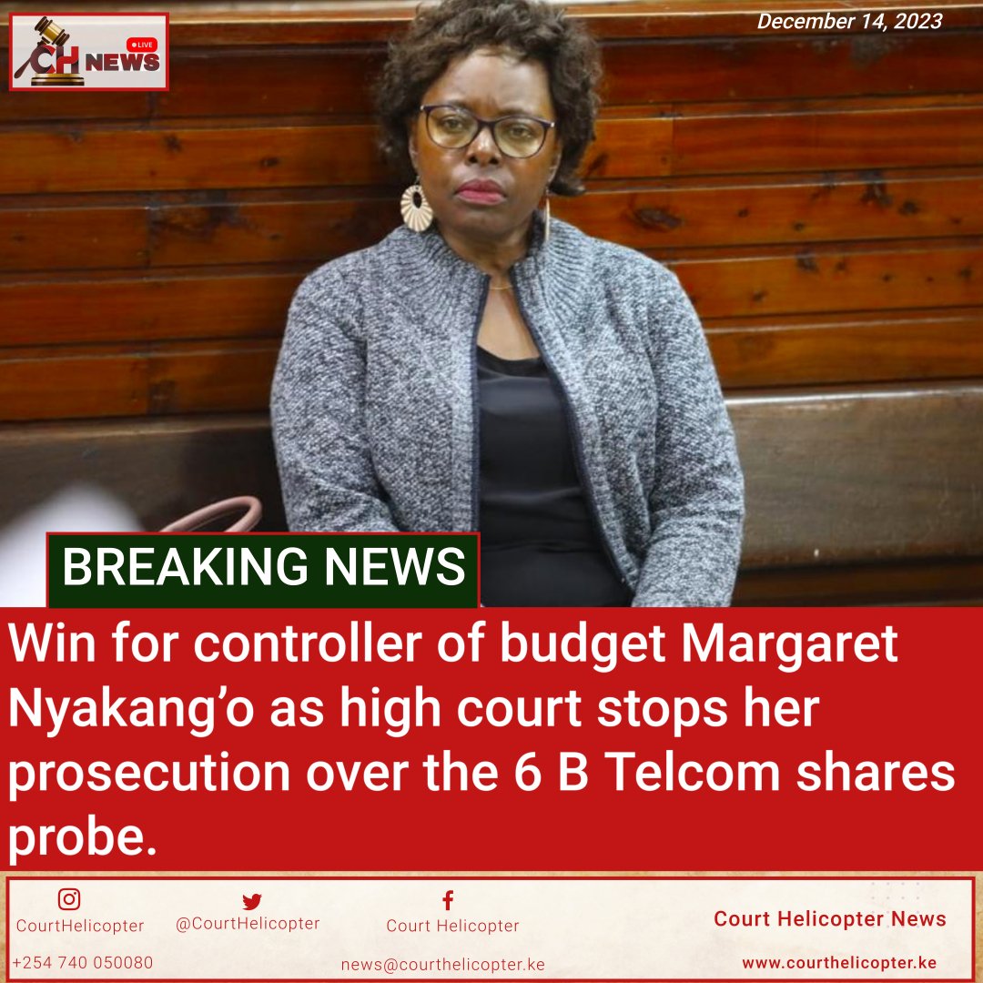 CourtHelicopter's tweet photo. Another win for COB Margaret Nyakang'o
#courtcase #controllerofbudget https://t.co/z8EUcBlPNc