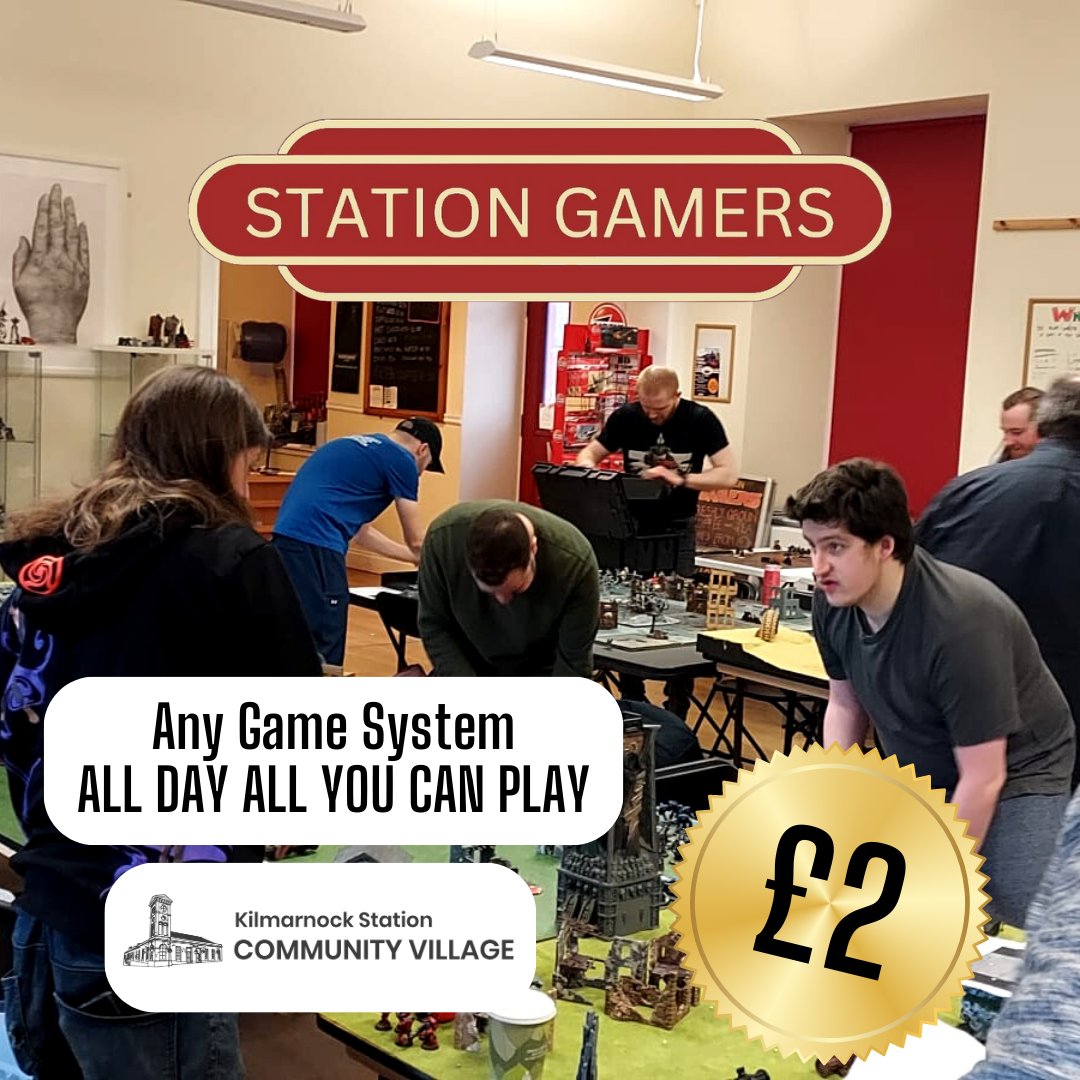 We're keeping the gaming vibes alive until 9 PM, and you can join the fun for just £2! Kilmarnock Train Station. We've got plenty of room at our tables, and we're ready for an evening filled with laughter, competition, and camaraderie. #kilmarnock #lovelocalEA #gamingnight