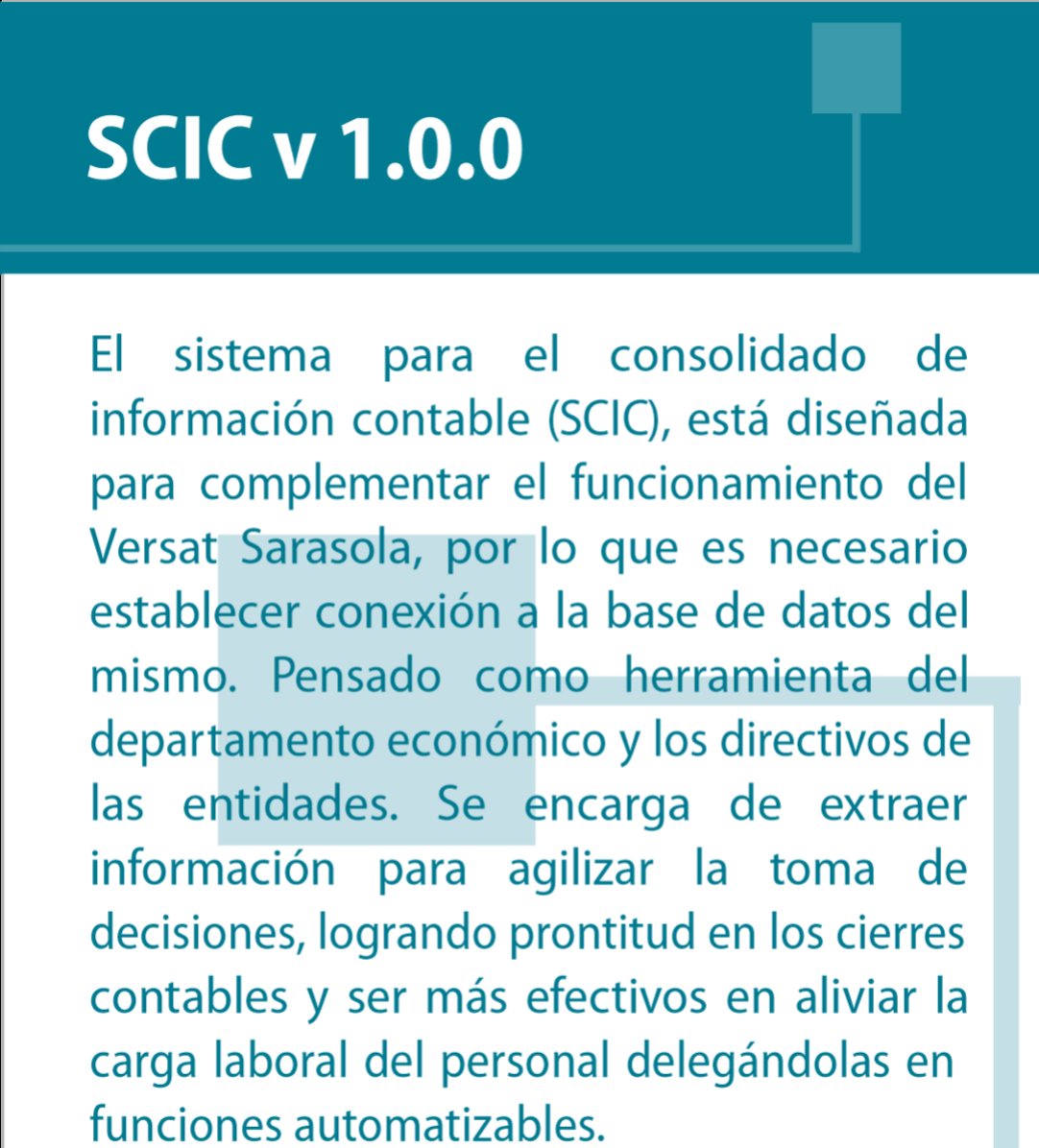 GranSoftCuba's tweet photo. Conozca acerca del Sistema para el Consolidado de la Información Contable que propone #Desoft. Este sistema informático complementa el funcionamiento del #Versat. #DesoftGranma 📞(23)48-1786 https://t.co/TCpre0RzKi