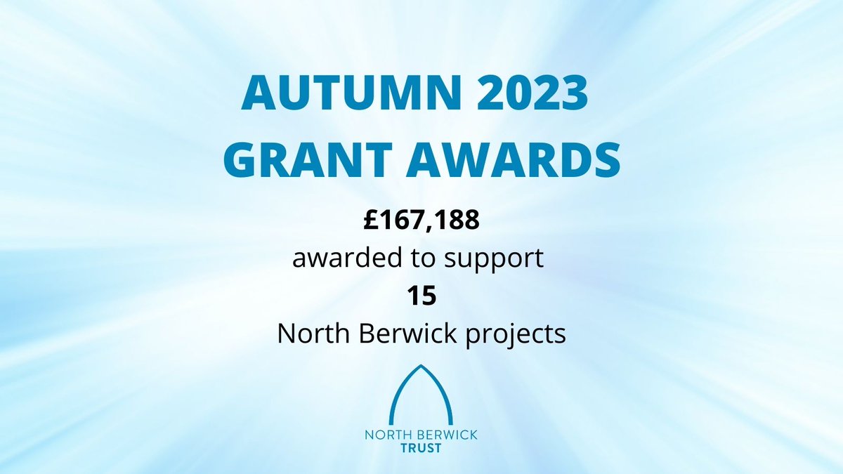 NBTrust's tweet photo. @NBTrust awards £167,188 to 15 North Berwick projects in its latest grants round. Next open for grant funding up to £32,000 on 27/03/24. https://t.co/KSlX7pV8xN https://t.co/6DJzeu32c0