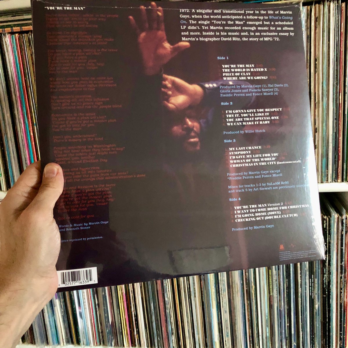 VinylFlicks's tweet photo. It's #day19 of the #vinylAdvertCalendar, and time for the #troubleman himself, Marvin Gaye, and the so-called lost album 'You're The Man'. Some Christmas cuts here, with instrumental Christmas In The City and I Want To Come Home For Christmas, both composed by Gaye and Hairston! https://t.co/n1CDJf4OmX