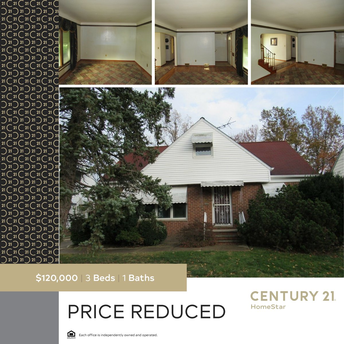 Reduced!  This home is located in Euclid.  It has hardwood floors throughout and mostly vinyl windows.  It only needs cosmetic updates.  

#reducedprice #homeforsale #listingagent #euclidohio #listingforsale #RealEstateExpert
