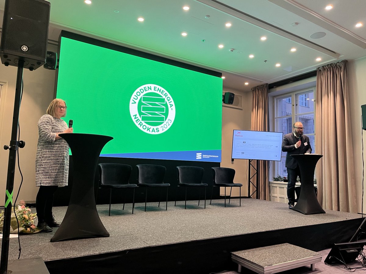 ullasuomi's tweet photo. Kohta kuullaan ketkä palkitaan 2023 Energianerokkaat teot 🏅Simo Nurmi ⁦ja Tiina Sekki @Energiavirasto⁩’sta kertovat sen ihan pian 🤩. ⁦@TEM_uutiset⁩ ⁦@Energiavirasto⁩ ⁦@MotivaOy⁩ https://t.co/MKwgt4dtcF