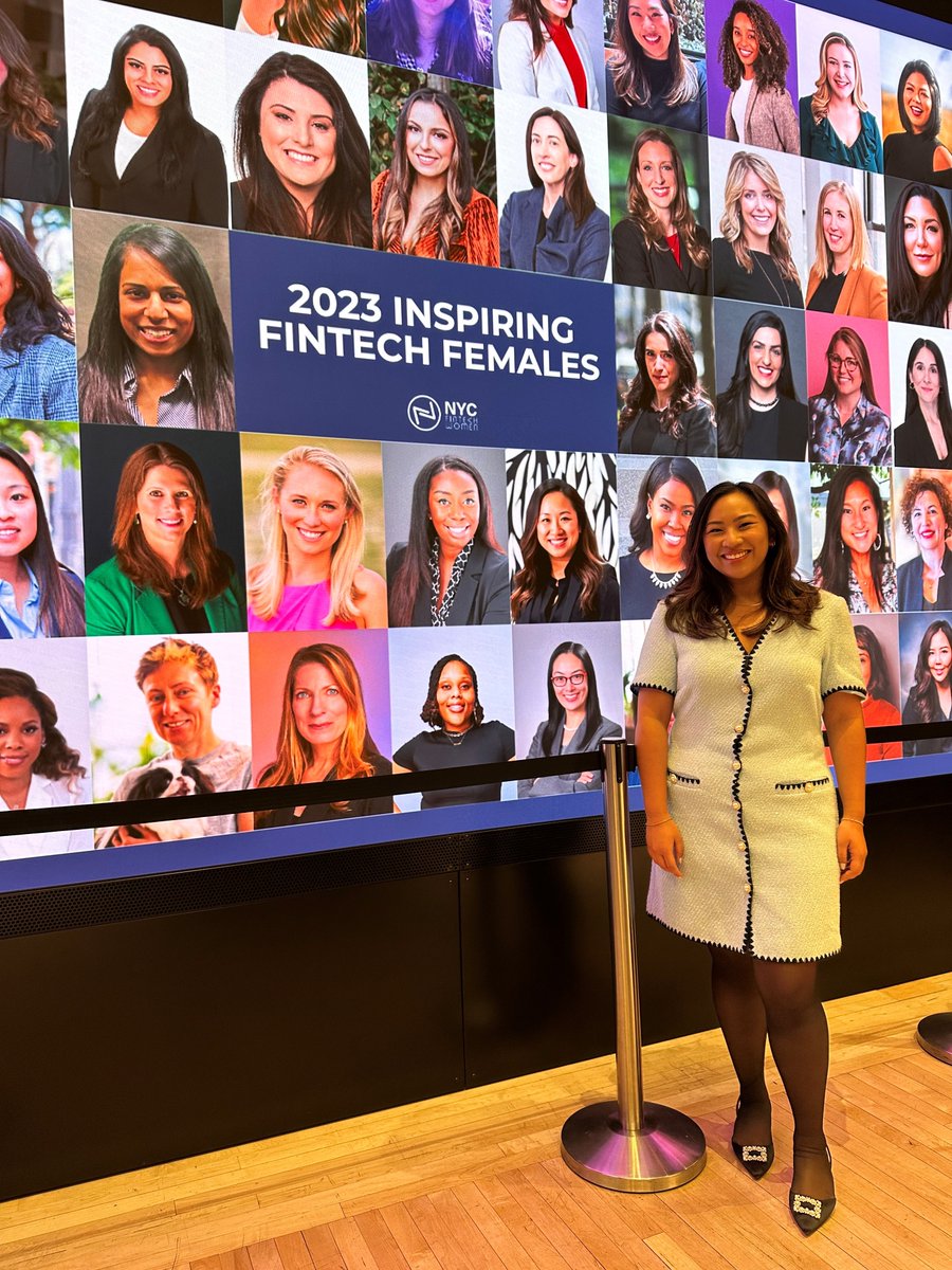 Our very own @carinaoriel was listed on @NYCFintechWomen's 2023 Inspiring FinTech Females list. 🎉 Carina has been selected for leveraging her network to drive connections across the #fintech community, to foster a more inclusive ecosystem and to better promote #innovation.