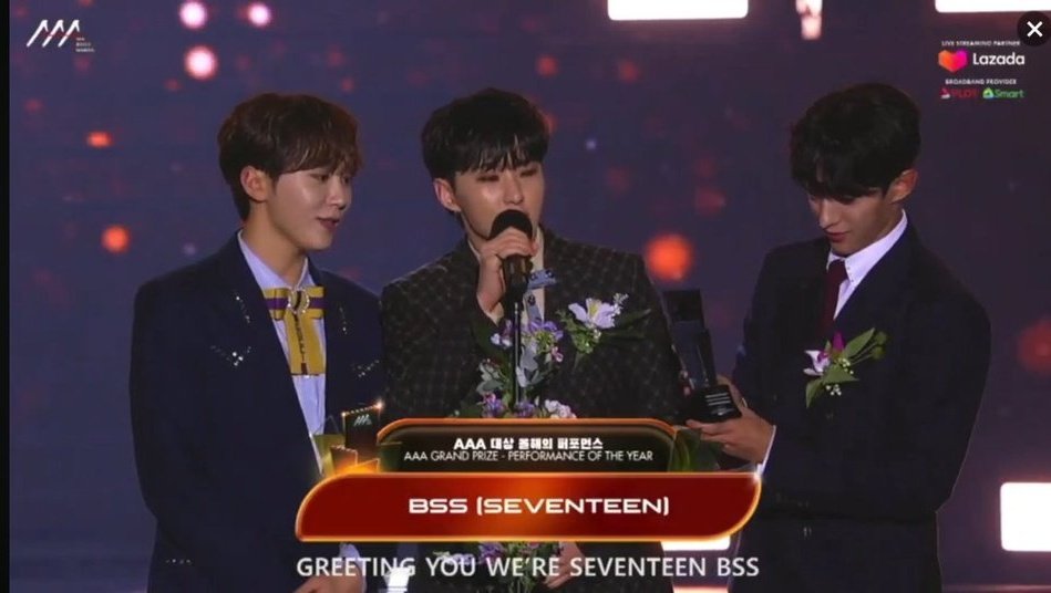 svtbillboard's tweet photo. [#ACHIEVEMENT] 

Congratulations to BOOSEOKSOON for winning DAESANG Best Performance Of The year at 2023 AAA

DK Said : we were able to make a cb next year!! (Y'all the BSS leader spill the tea)

BSS AAA POWER HOUSE PERFORMANCE
#BSS_AAAPerformanceOfTheYear
#부석순_AAA_올해의퍼포먼스축하해
@pledis_17