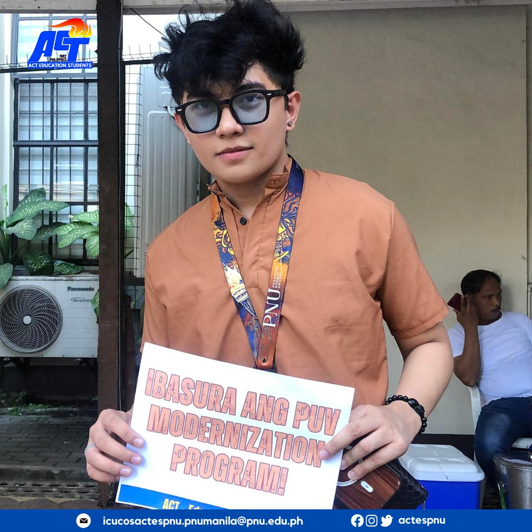 actespnu's tweet photo. Buo ang tindig ng mga estudyanteng pangguro ng Pamantasan sa pagbabasura sa pahirap at anti-mamamayang programa na banta sa hanapbuhay ng mga tsuper at operator! Sa laban ng mga tsuper, kasama ang mga teacher! Pangmasang transportasyon, ipaglaban! PUVMP, huwag pahintulutan! https://t.co/miMj702X8N