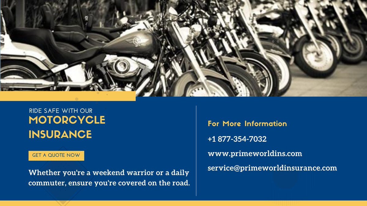PrimeWorldIns's tweet image. Whether you're a weekend warrior or a daily commuter, ensure you're covered on the road with Motorcycle Insurance from PrimeWorld Insurance Agency. 
#MotorcycleInsurance #PrimeWorldInsurance #RideSafe