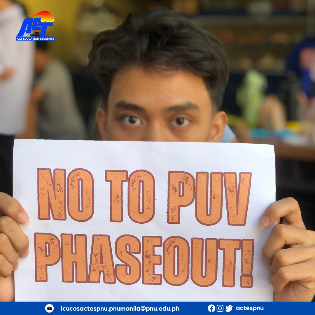 actespnu's tweet photo. #NoToPUVPhaseout
#NoToJeepneyPhaseout
#SupportTheStrike https://t.co/0Y1aaIiOUr
