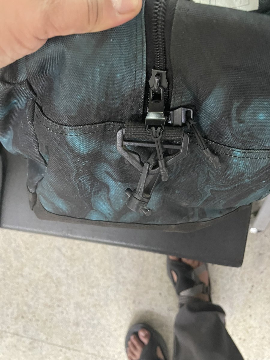 sooribaba's tweet photo. @AirIndiaX - thank you for not just charging 1000 rupees for my luggage but destroying it also. Landed from flight I5768 - will have to really think before flying this airline again. 🤔 https://t.co/qhZqvcsKHK