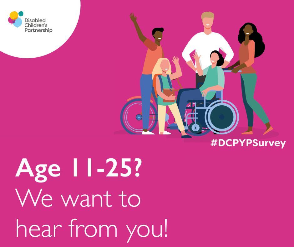 DSAInfo's tweet image. Can you help the @DCPCampaign with their new survey?

The Disabled Children&apos;s Partnership want to find out more from disabled people aged 11-25.

So why not get involved and share your views!

Find out more 👉 bit.ly/DCP-YPSurvey

#DCPYPSurvey #shareyourviews #disabledpeople