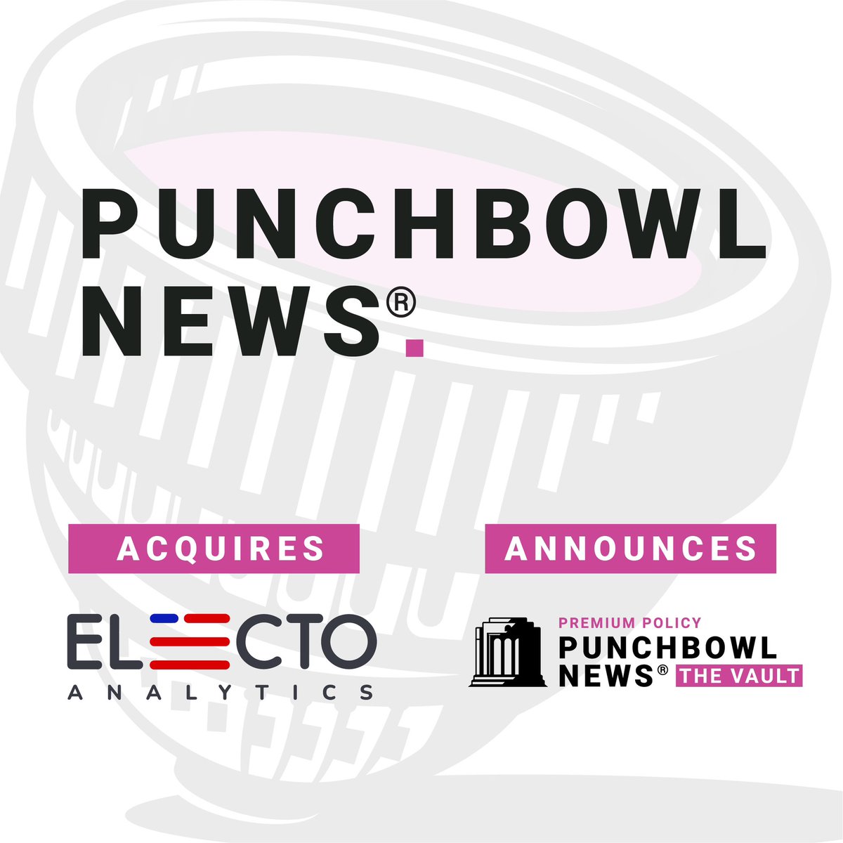 PunchbowlNews's tweet image. We’re thrilled to announce our acquisition of Electo Analytics and the launch of 'Premium Policy: The Vault.' Read more here: nytimes.com/2023/12/14/bus…