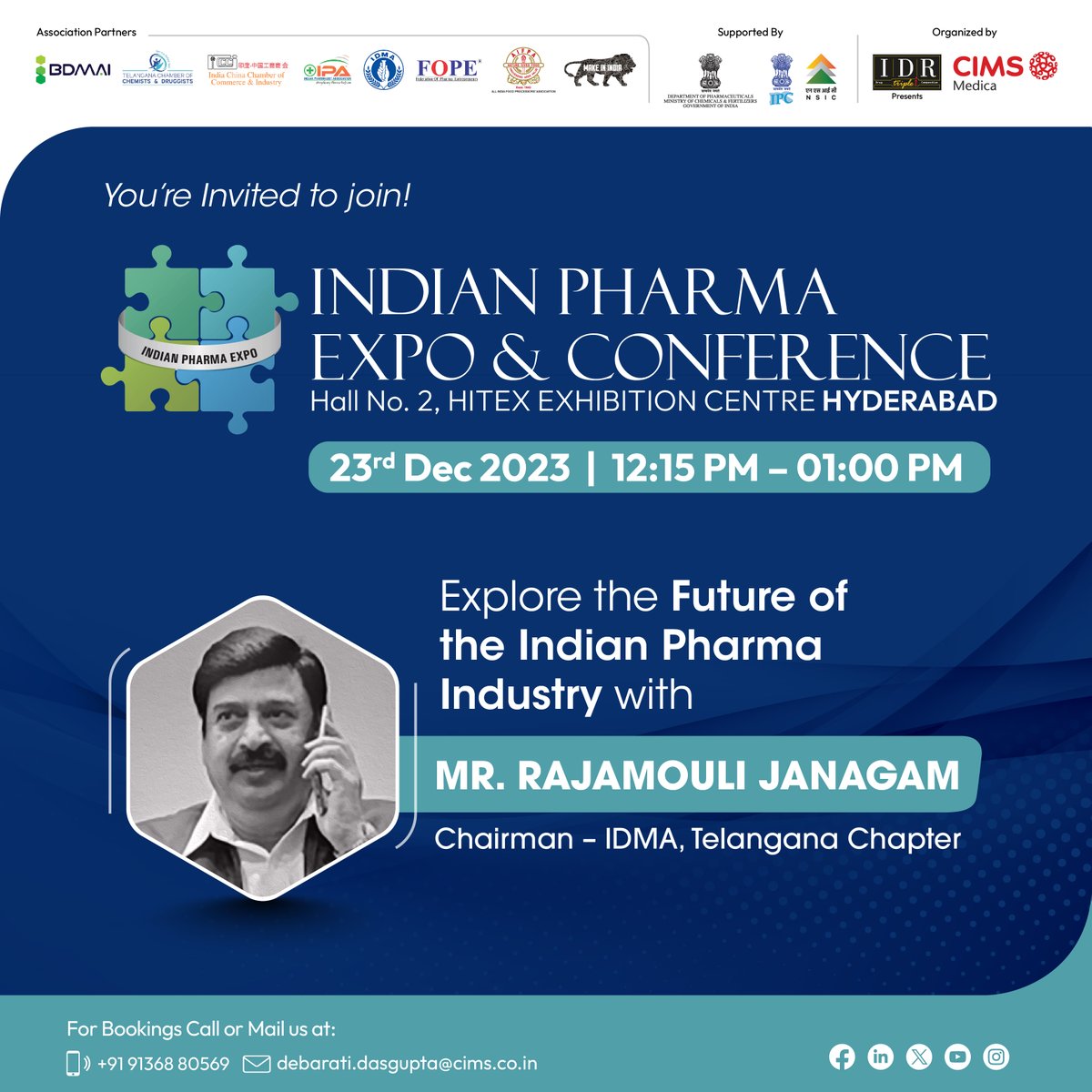 Discover a seasoned leader's 25+ years in pharma, unraveling sustainability intricacies for a thriving pharmaceutical future. Learn the secrets to success in manufacturing, research, and development!
Ready to be part of the dialogue?

Register to attend
bit.ly/CON_INHOUSE_HYD
