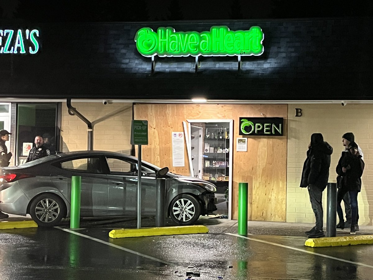 This Have a Heart cannabis shop has been broken into 3 times. They’ve put up those poles to try to stop it, yet the thieves still targeted the shop.