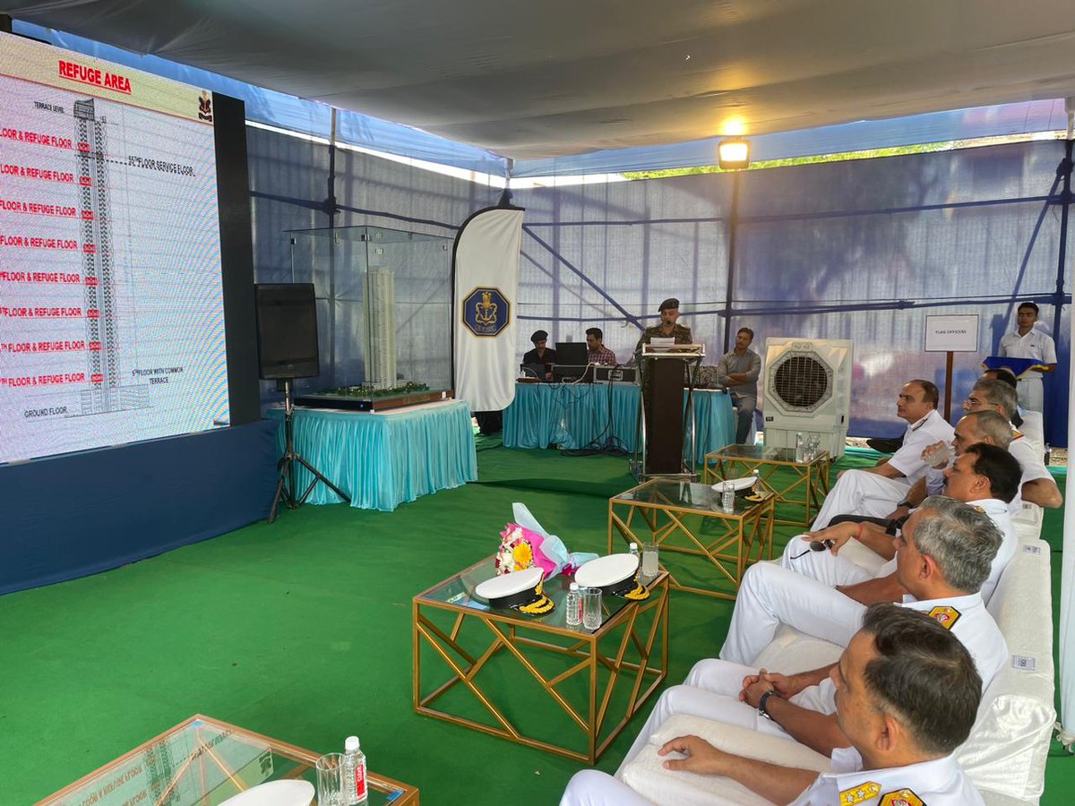 VAdm Dinesh K Tripathi, #FOCINC #WNC laid the foundation stone for the prestigious G+62 Housing project. This residential tower executed by Chief Engineer Navy would provide 220 additional flats for the officers in South Mumbai & vastly improve the wellness & quality of life.