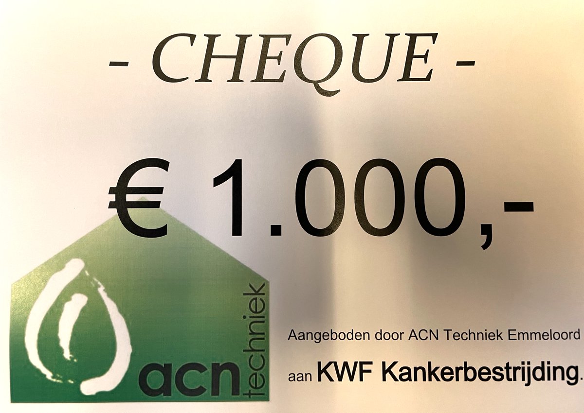 ACN Techniek doneert aan het KWF Kankerbestrijding acngroepbv.nl//nieuws/acn-te…