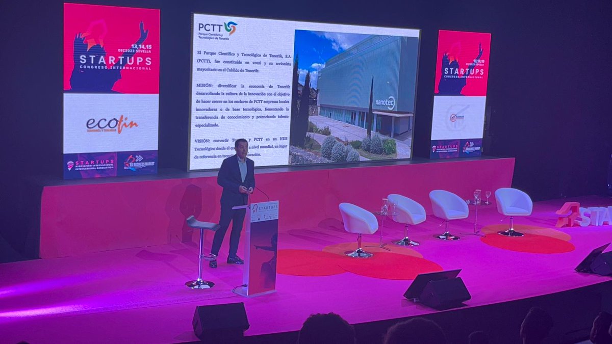PCTTenerife's tweet photo. Esta semana el #PCTT está en el Congreso Internacional de #Startups en Sevilla.

El consejero de Innovación @JuanjoMarti68 ha realizado una ponencia denominada "Las Oportunidades de Tenerife para el Desarrollo del Ecosistema Emprendedor e innovador"

HILO⬇️ https://t.co/vGVnKv2IEi
