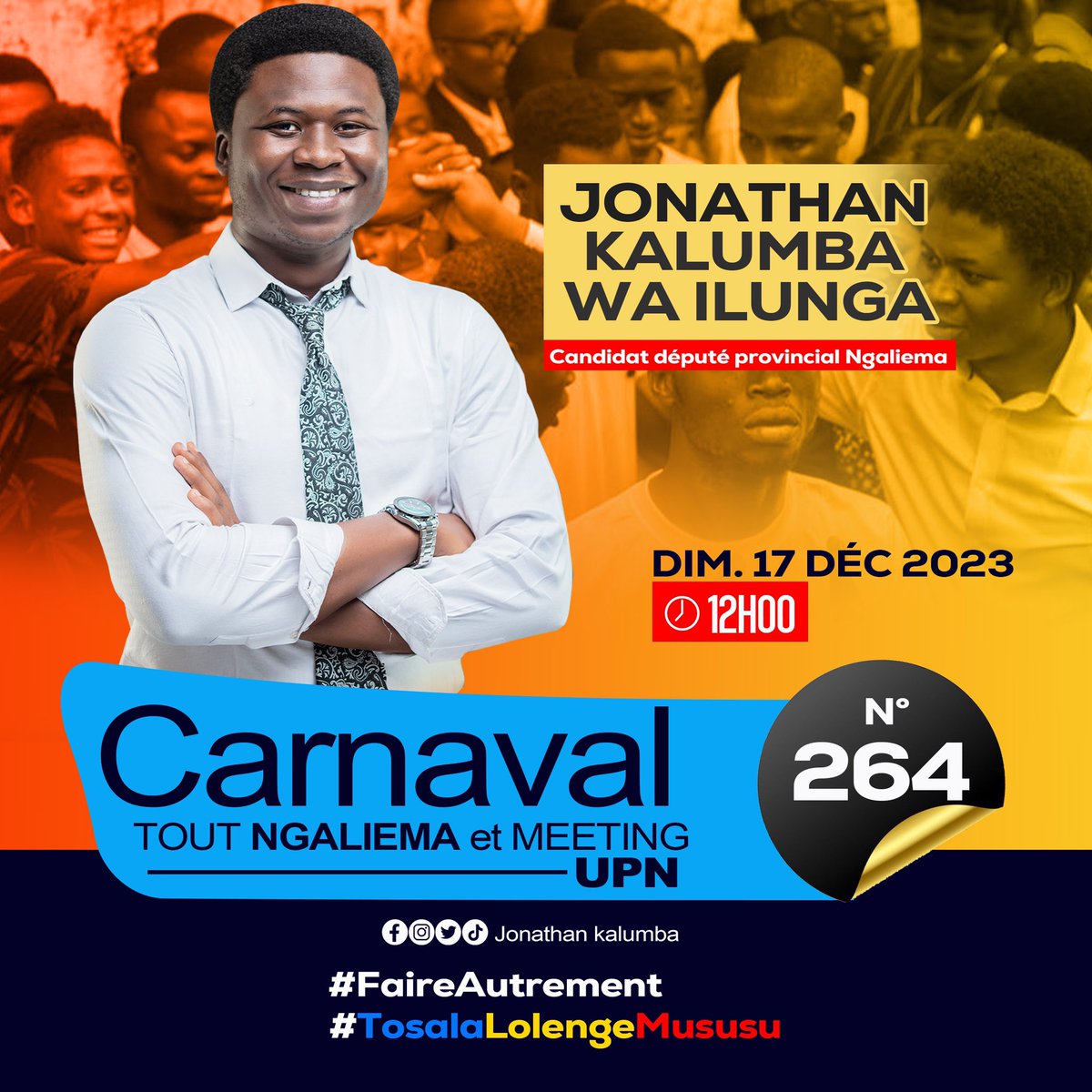 VinnyKasongo1's tweet photo. Carnaval #ToutNgaliema et Meeting pour @jkalumba49 264 c’est le code. J’y serais et toi ?  @PrinceIlunga14 https://t.co/26wSYEhL1X