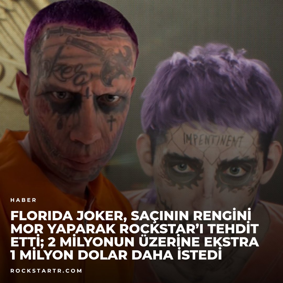 Florida Joker olarak da bilinen Lawrence Sullivan, Rockstar Games'e ödeme yapması gerektiğini ve ödeme yapmaması halinde dava açacağını söyledi. Karaktere benzediğini ispatlamak için saçını mora boyatıp istediği 2 milyonun üzerine 1 milyon dolar daha istedi.

#GTA6  #GTAVI #GTA