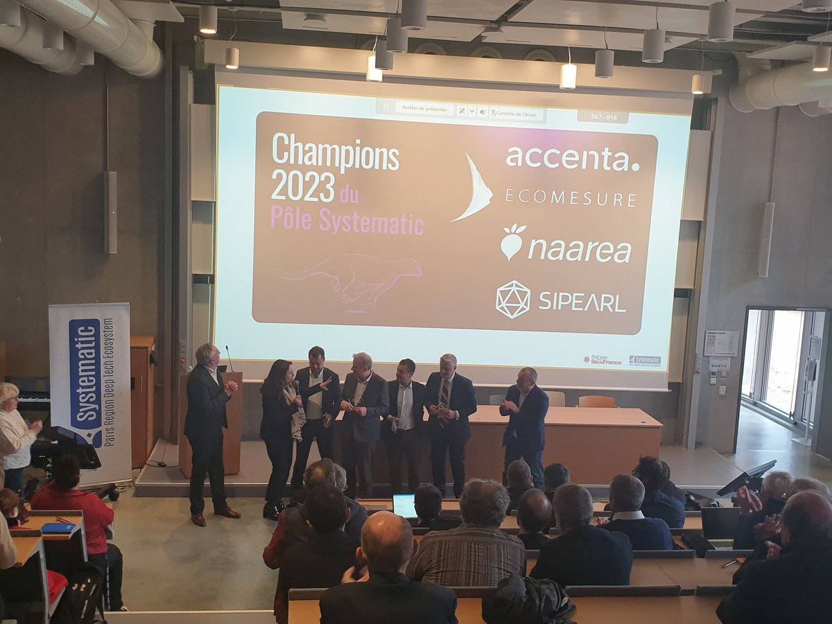 🤩Ce matin à l'issue de l'AGO du <a href="/Pole_Systematic/">Pôle Systematic</a> 
<a href="/SubeFadwa/">fadwa sube</a> a révélé l'identité des 4 nouveaux #Champions_Systematic
Bravo à <a href="/ACCENTA_AI/">ACCENTA.AI</a>, <a href="/ecomesure/">ECOMESURE</a>, <a href="/NAAREA_xamr/">NAAREA XAMR</a> et sipearl.com

👉systematic-paris-region.org/les-4-champion…