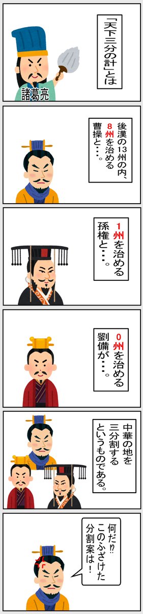 #世界史 #中国史 #いらすとや  
【天下三分の計】 