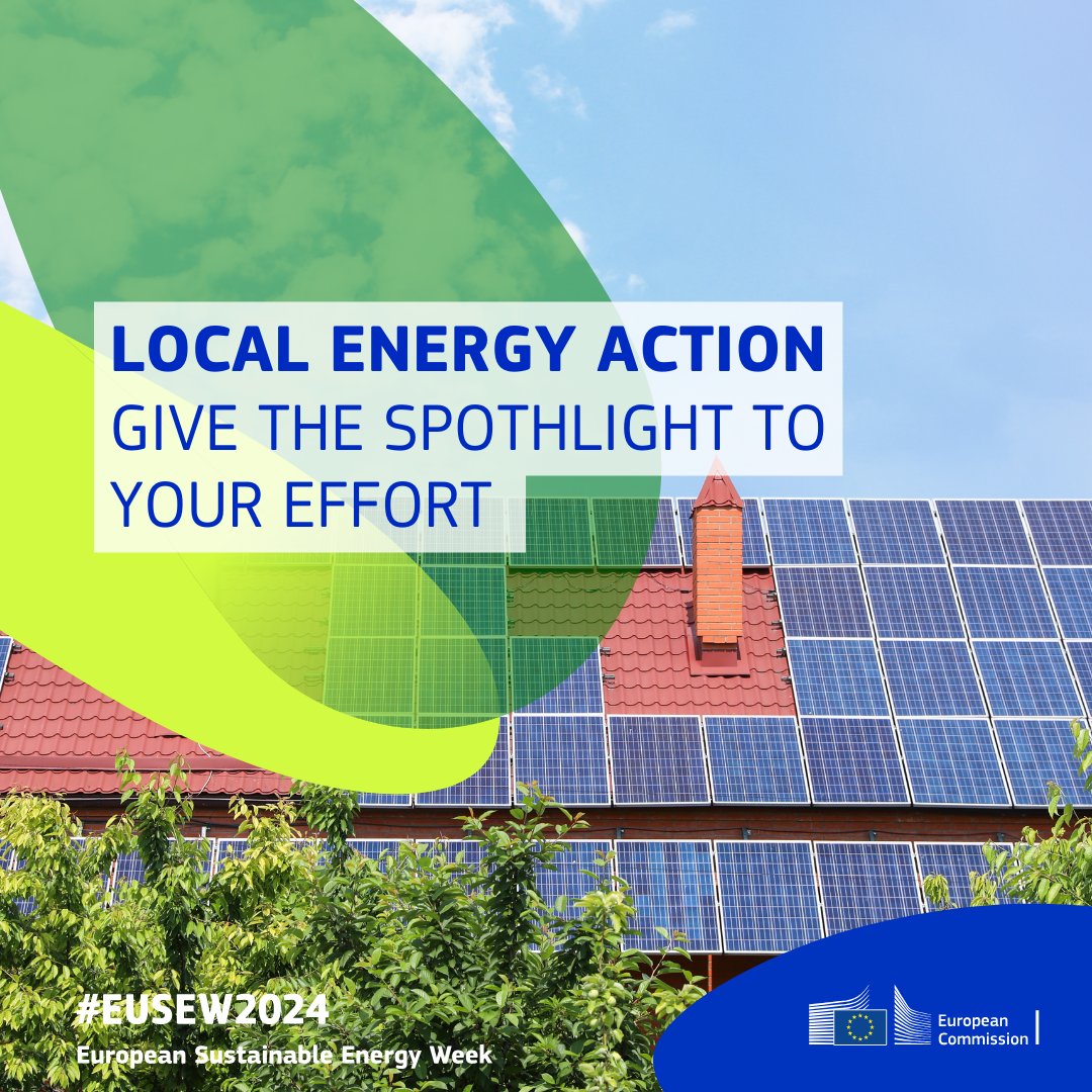 Are you a group of citizens, consumers, or municipality that is locally driving energy change? 🚀

Get your work exposed to EUSEW community and beyond! 📣

Apply for the Local Energy Action Award, discover how europa.eu/!yp7wvQ