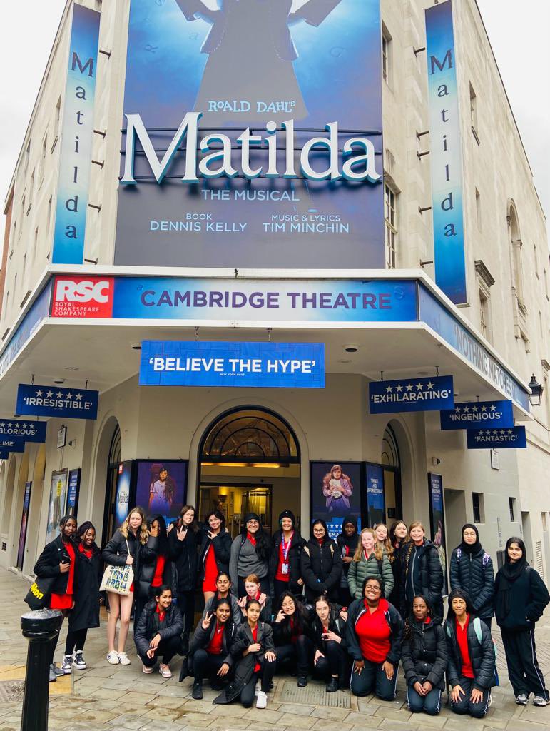 Yesterday Y8 students took part in a ‘Matilda the Musical’ workshop, which discussed how the show was devised & put together. After, they got to see the live performance! Students left feeling very excited to study ‘Matilda’ as part of their PAE lessons after the winter break.