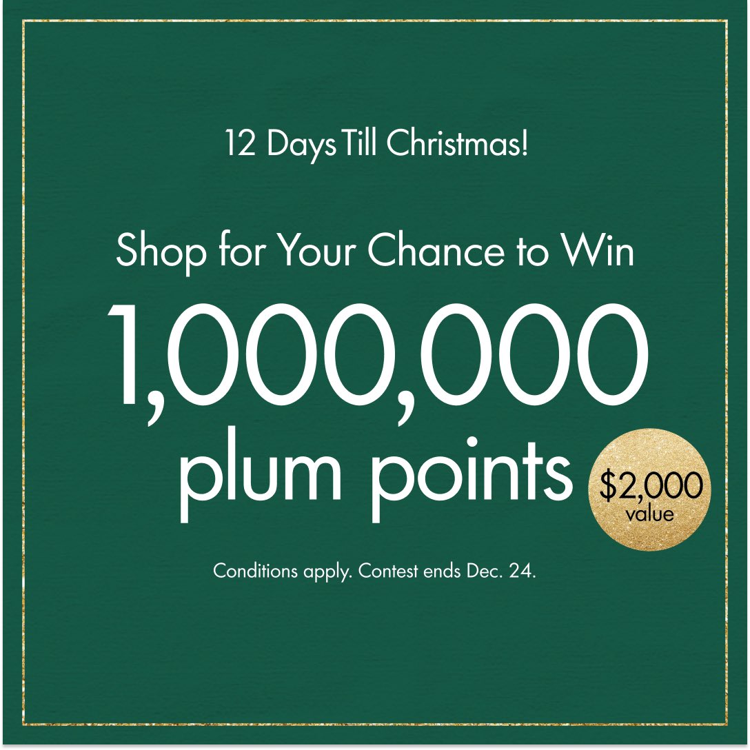 Indigo_Barrie's tweet photo. What would YOU buy with 1 MILLION plum points? Shop in store or online from Dec. 13 to 24 to be automatically entered for a chance to win $2,000 worth of points. ✨

Not a member yet? Click to become a plum member today: https://t.co/Dd11N3yub0

#MembershipBenefits #IndigoBooks https://t.co/xQFSHAJkzj