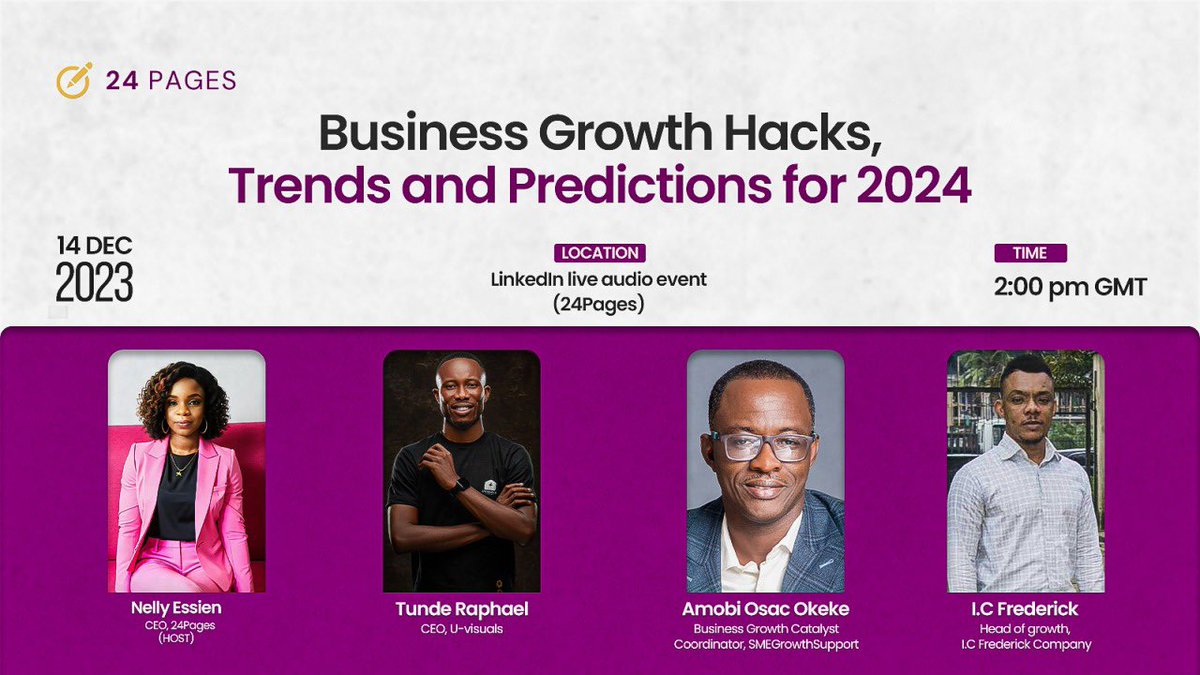 24_pages's tweet photo. And we’re live!!! 

Join the live LinkedIn audio event if you are interested in learning free growth hacks for 2024: 

https://t.co/hzIOaU3rW0 https://t.co/0fLWntmdZy