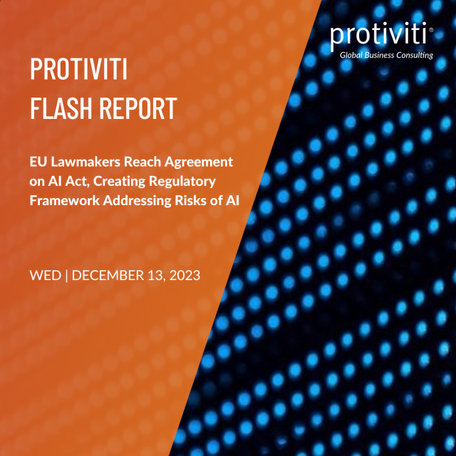 EU Lawmakers Reach Agreement on AI Act: A historic milestone in AI regulation, introducing rules, safeguards, and bans. What you need to know about this game-changer. Learn more in the latest Flash Report. bit.ly/3uVb9KF