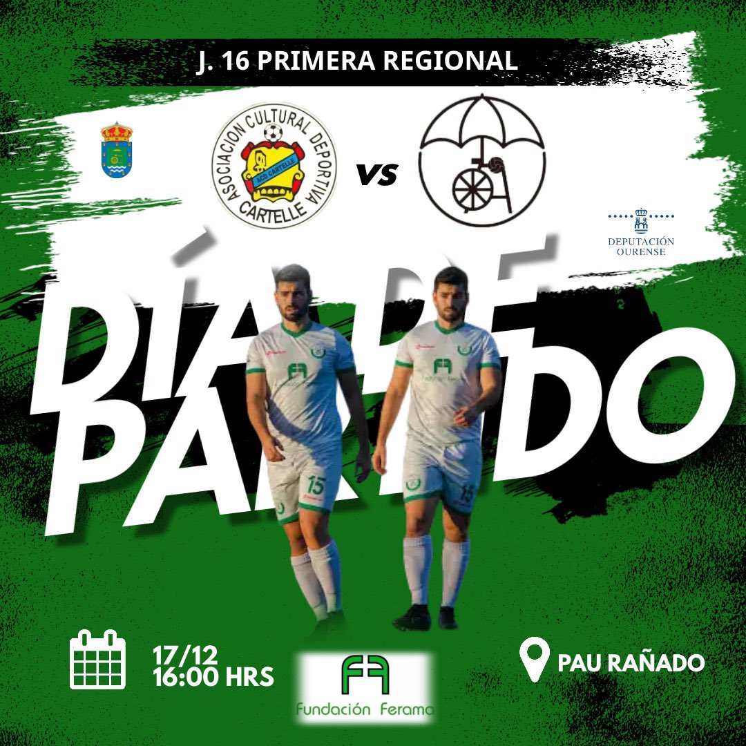 🏆 J.16 Primera Galicia
📅 17/12
⏰ 16:00
📍Pau Rañado
⚔️ ACD Cartelle
#Afiadores #Nogueiralé