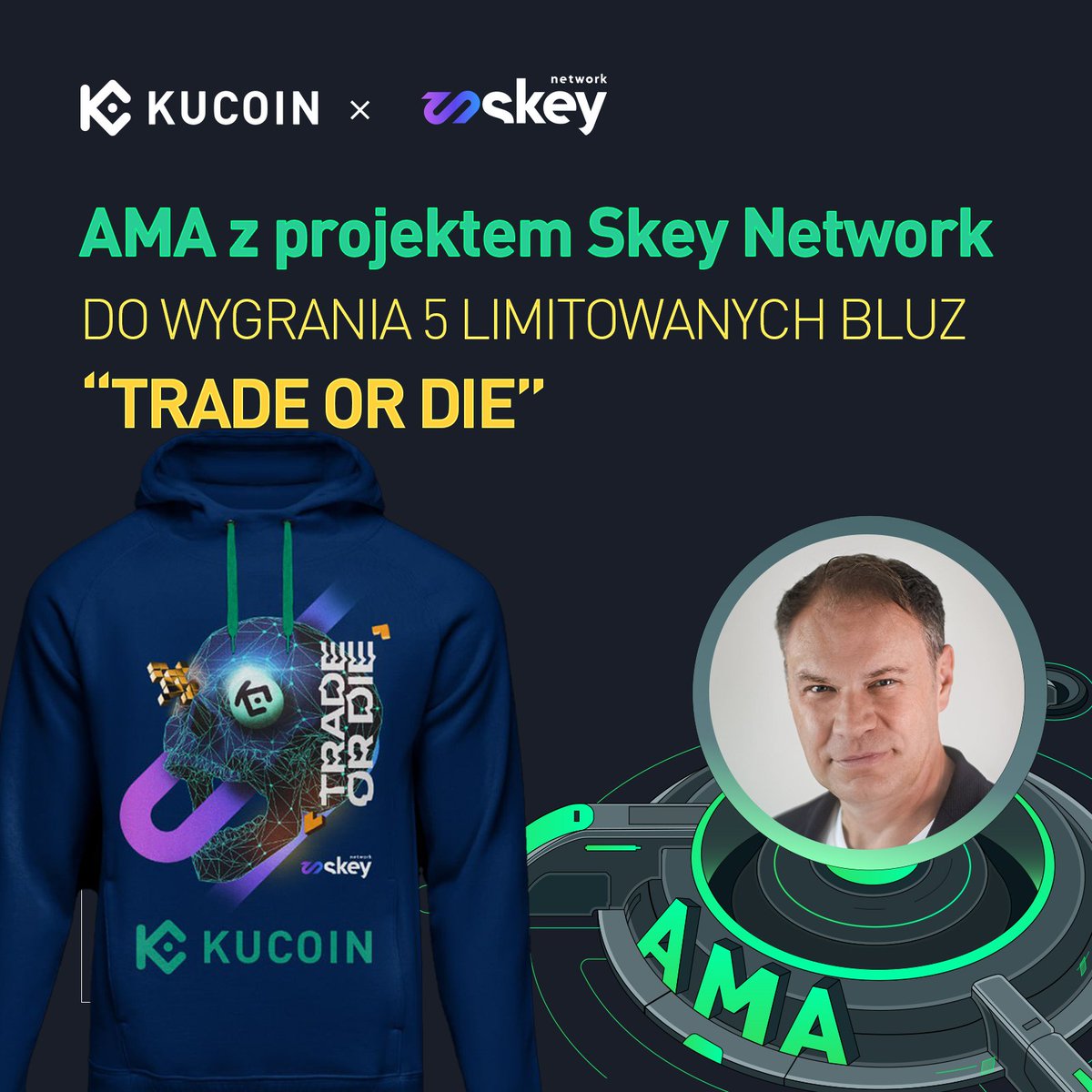 🎬Już w najbliższy piątek 15.12.2023 r. o 20:30 zapraszamy na AMA z CEO Skey.Network

📍Miejsce: Polska Grupa KuCoin na Telegramie: t.me/KuCoin_Poland

Wygraj limitowaną bluzę "Trade or die"👇
gleam.io/PMIBr/ama-z-pr…