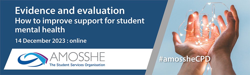 We're so excited to have you with us for today's webinar 'Evidence and evaluation: how to improve student mental health', in partnership w/ <a href="/taso_he/">TASO</a>

💻Haven't signed up yet?amosshe.org.uk/event-5500564

⏳Grab your drink of choice, settle in, and let's meet in 20 minutes. #amossheCPD