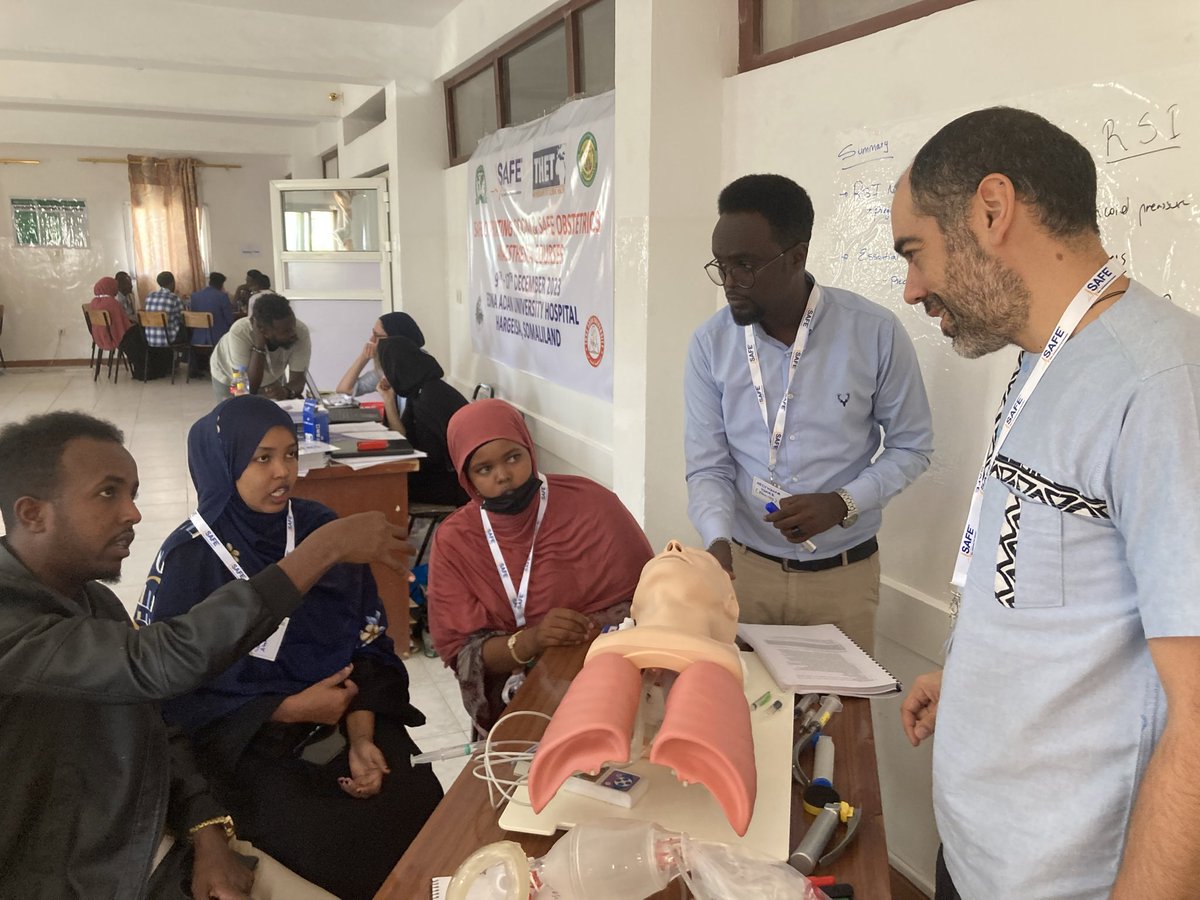 wfsaorg's tweet photo. #SAFE obstetric #anaesthesia course Somaliland 2023 is off and running ! 22 #anesthesia professionals and students from across the country learning practical knowledge and skills taught by local and international faculty. 
@SAFE_courses @Assoc_Anaes @THETlinks https://t.co/YcexhV0FLF