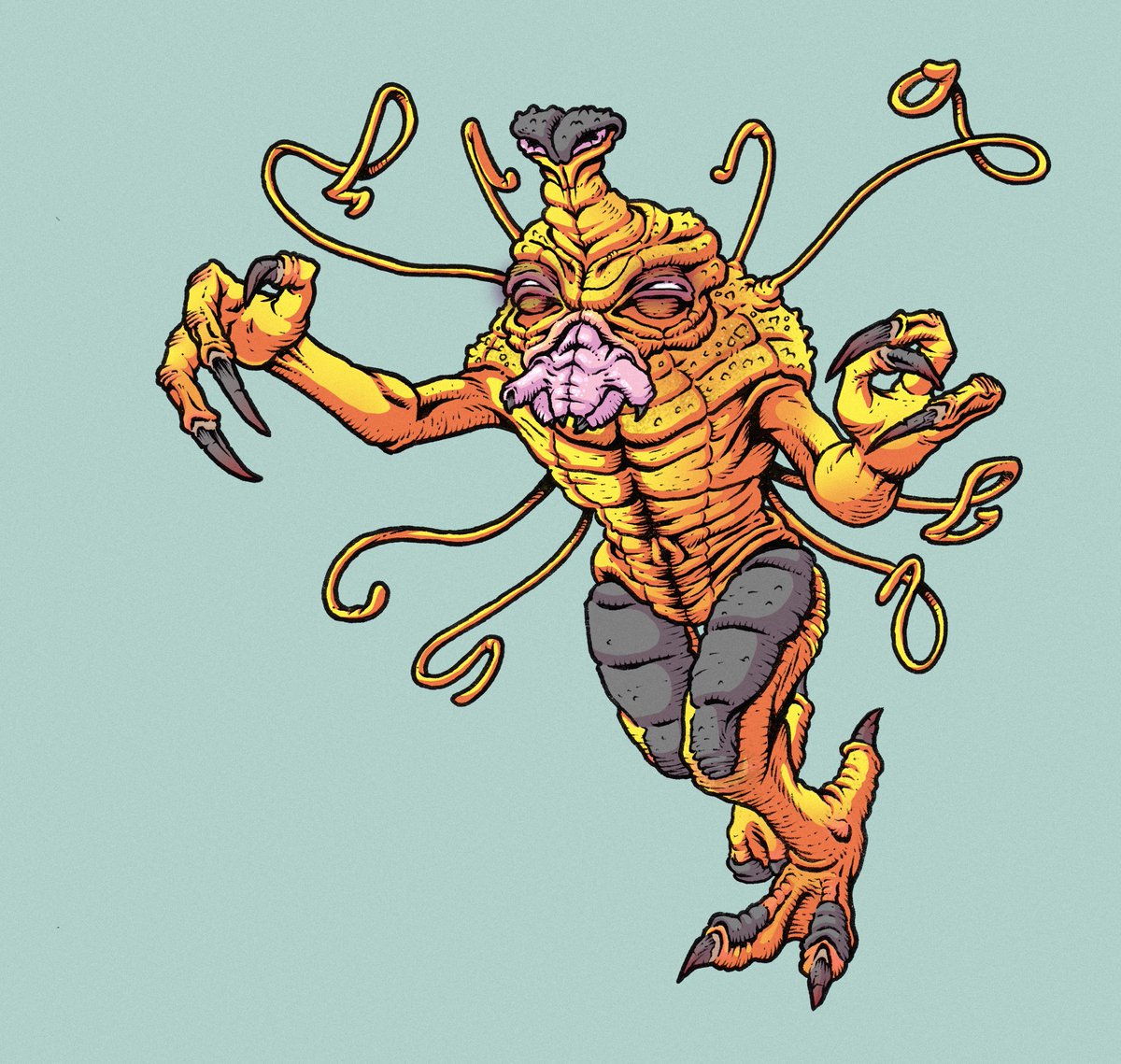 Another sci-fi/alien creature design, some sort of cave dwelling monster.
#scifiart #scifi #creaturedesign