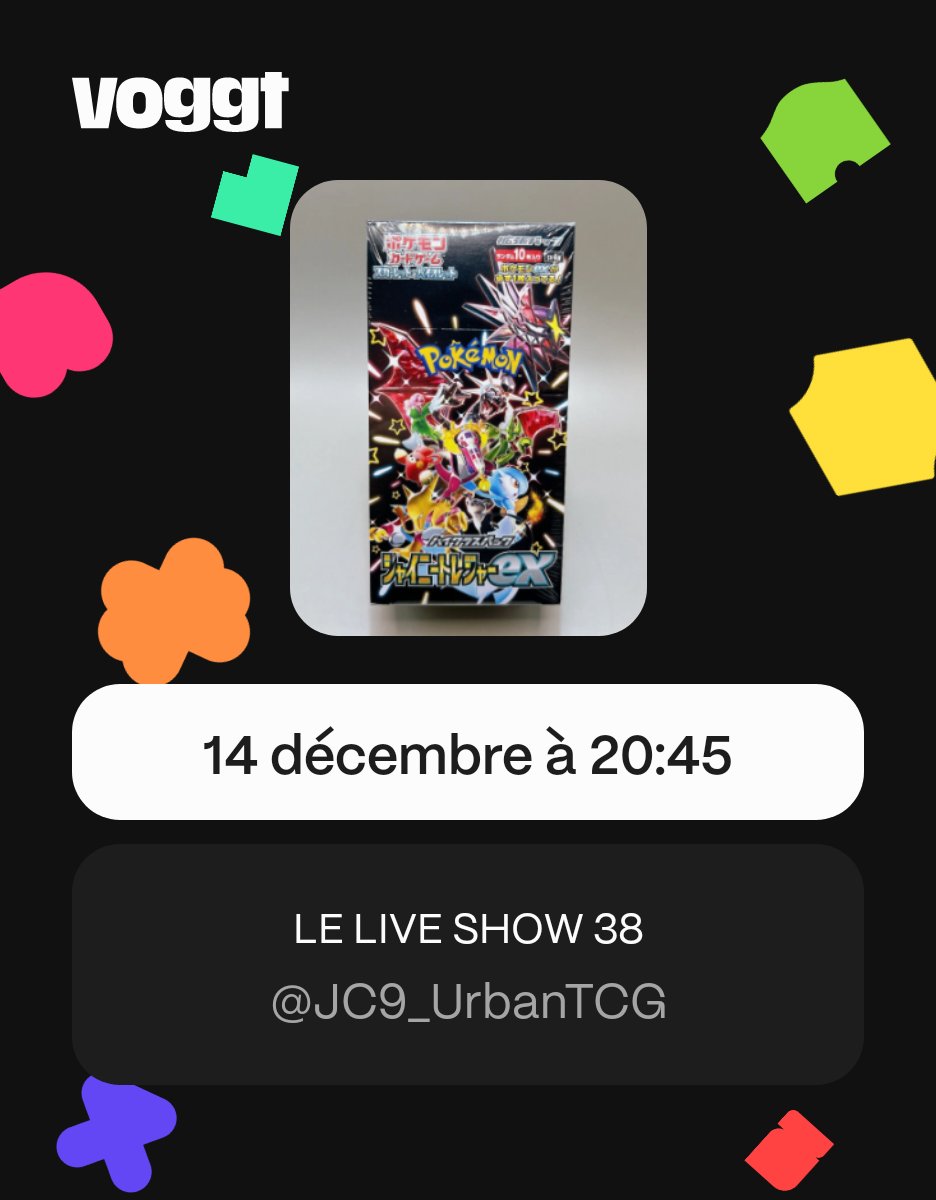 JJbyTeamRocket's tweet photo. #Boxbreak ce soir sur #voggt
 #pokemon #pokemonfrance  #pokecardcollector #pokemoncards #pokemontcg #vstar #pokemongo #mewtwo #dracolosse
#pokemoncommunity #pokemoncollector #Pokémon #pokemoncollection #dracaufeu  #pikachu #scarletviolet #pokémon #sv4a #mew
#collectibles https://t.co/1pz0iLTrTG