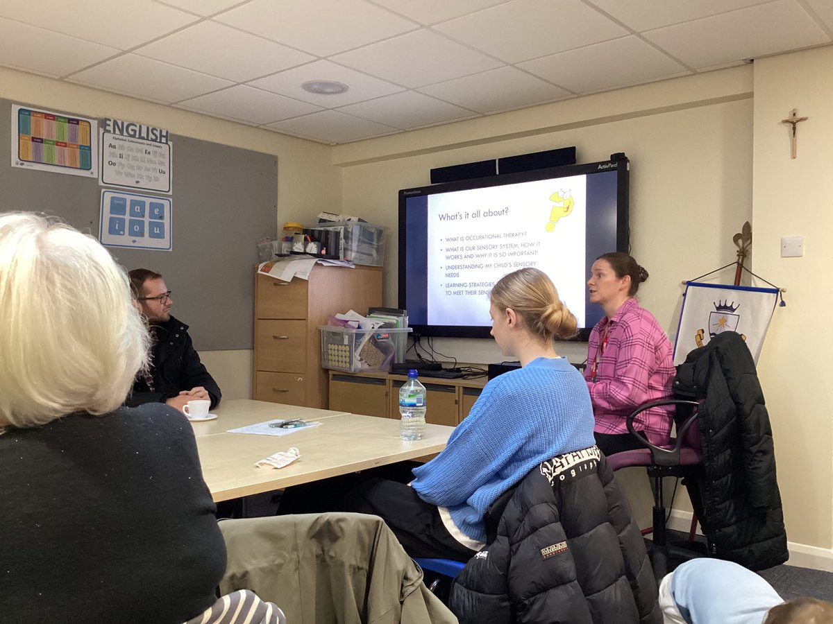 A wonderful morning yesterday for our Autumn SEND Coffee Morning for parents - the room was full! @lynzstevoOT @WMISLT2 delivered an incredibly informative workshop with a focus on recognising and supporting our children with sensory needs. @OurLadyandAllS1 @BhamDES #send