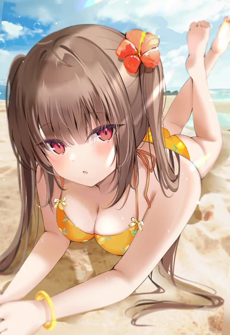 #くそ寒いので水着絵を貼る水着、似合ってるかな…? 