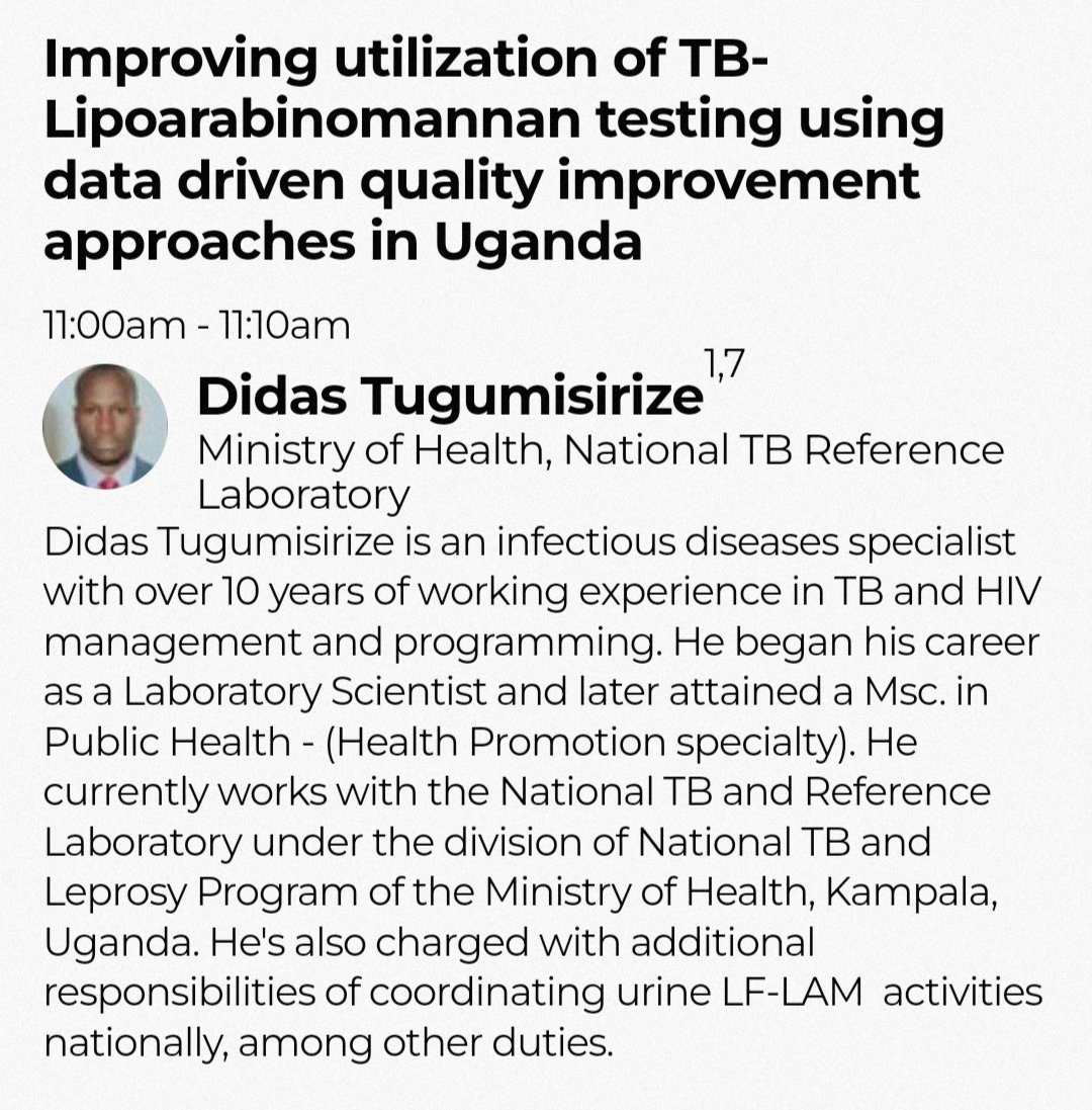 rene_sparks's tweet photo. #ASLM2023 #QualityOfTesting session is underway. We are learning about how Uganda improved the utilisation of TB Lam testing. They noted training gaps & provided refresher training. Utilising data to drive their improvement.
#AfricanHealthcare
@ASLM_News @UNITAID https://t.co/6cEj6wO7Vt