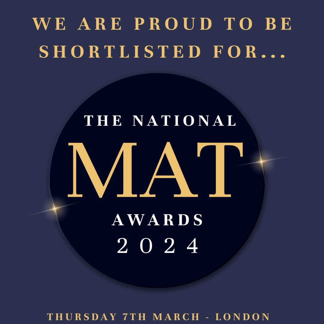 We are delighted to be shortlisted for the 'Small MAT of the Year' award at The National MAT Awards 2024 @MatAssociation - a great achievement reflecting the fantastic effort of all staff in our Trust. 
@HaybridgeSchool 
@KC1school 
@TDMS_Evesham 
@haybridgeSCITT 
@HaybridgeTSH