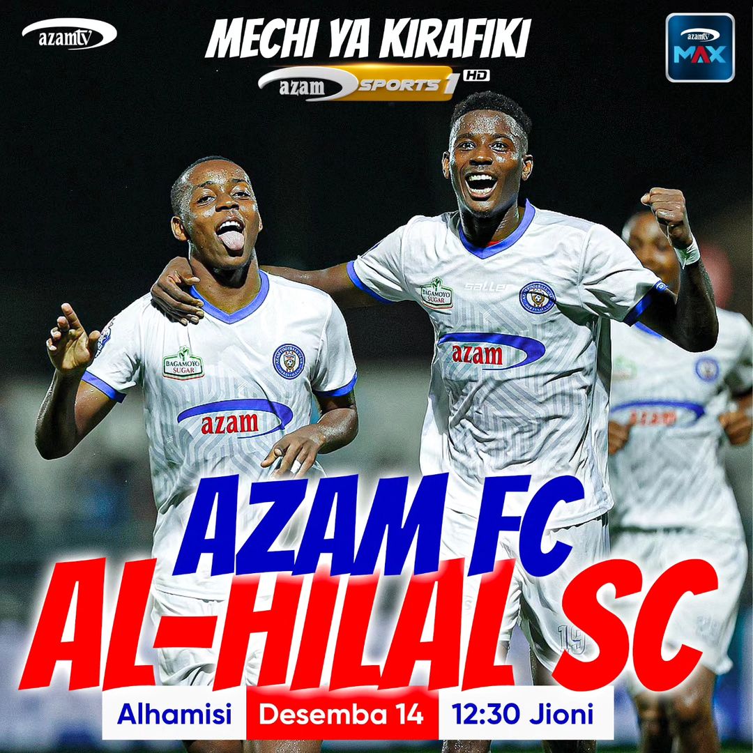 utvtz1's tweet photo. Leo matajiri wa Chamazi Azam FC watakuwa nyumbani katika dimba la Azam Complex ampapo watacheza mechi ya kirafiki ya kimataifa dhidi ya Al Hilal kutoka Sudani

Mechi hii itaruka mbashara kupitia AzamSports1HD kuanzia saa 12:30 jioni.

#SisiNiSoka #Azamtvsport https://t.co/9IyFz4BtyQ