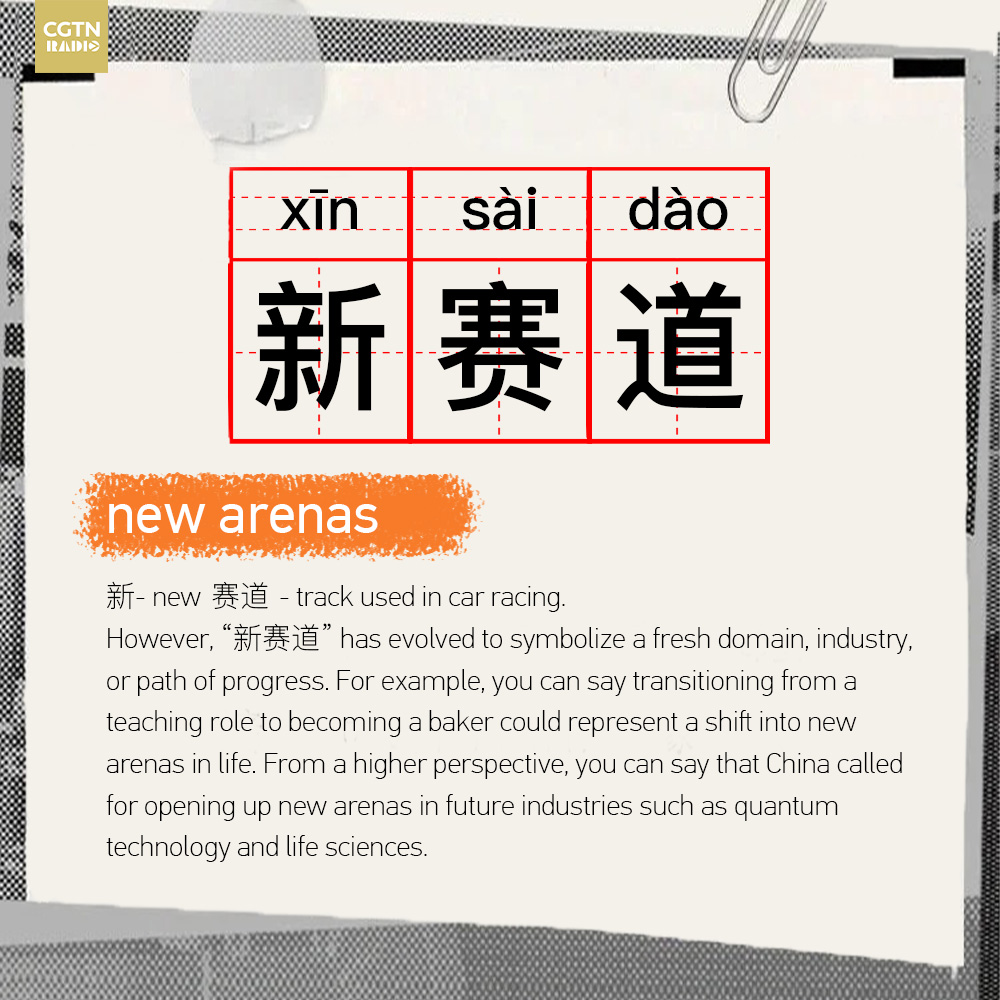 CGTNRadio's tweet image. Discover Chinese #buzzwords of the year with us! Today, let&apos;s learn what &quot;新赛道&quot; is.