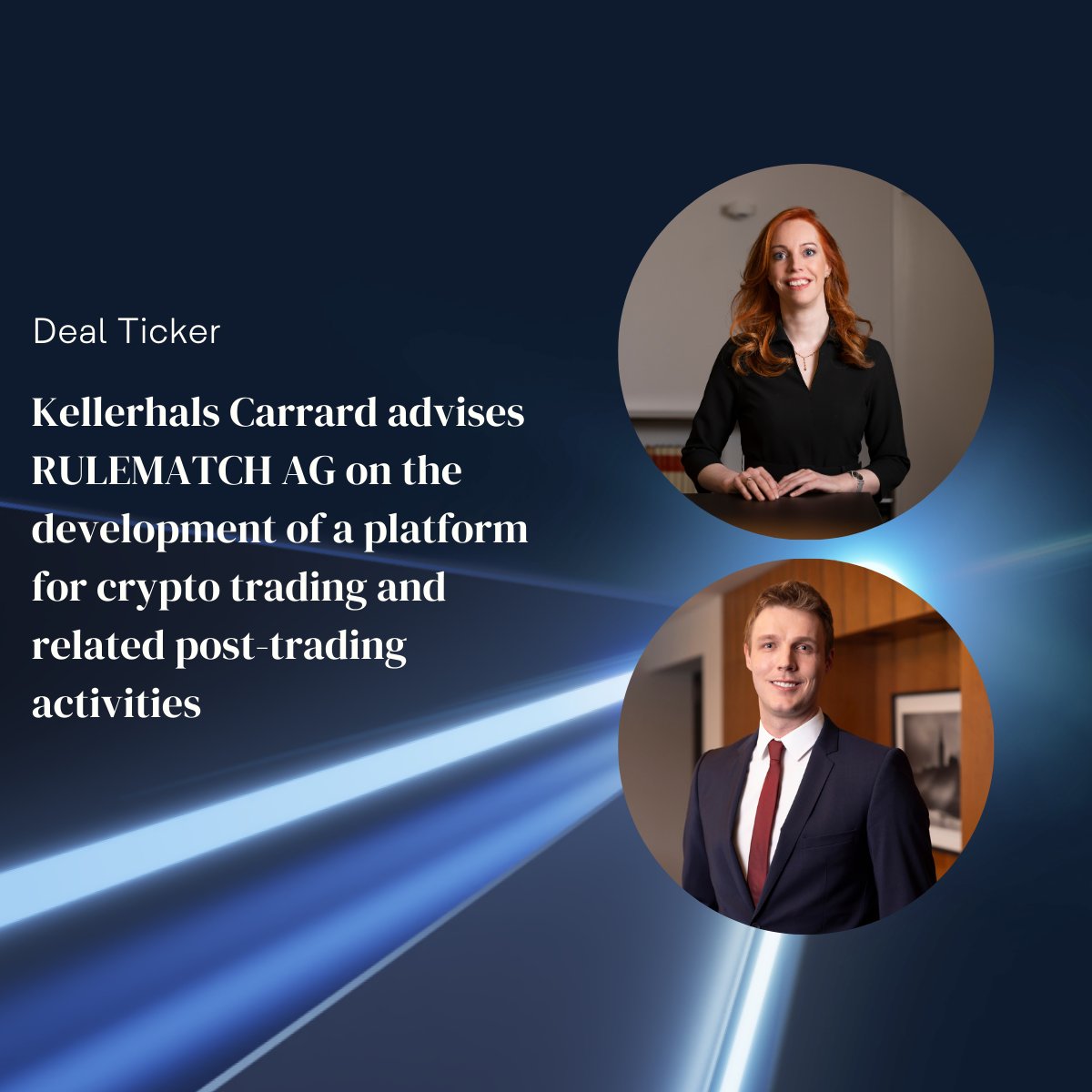 @StengelCornelia and Manuel Brogli advise RULEMATCH AG on financial market and contract law matters and represent @rulematch before the Swiss Financial Market Supervisory Authority FINMA. bit.ly/3NqxC8K #ThisIsKellerhalsCarrard