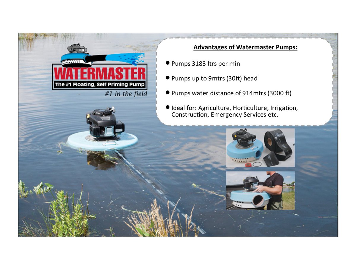 Rhcrawfords's tweet photo. 📷ANNOUNCEMENT��� 
We have become the sole UK Distributor for the famous Watermaster, floating, self priming pump - #1 in its field!
If you want to move water fast this pump will make that happen!  3183L/min..... click the link below to learn more.....
https://t.co/O3rhv1MDEJ https://t.co/kgqI4pmZcc