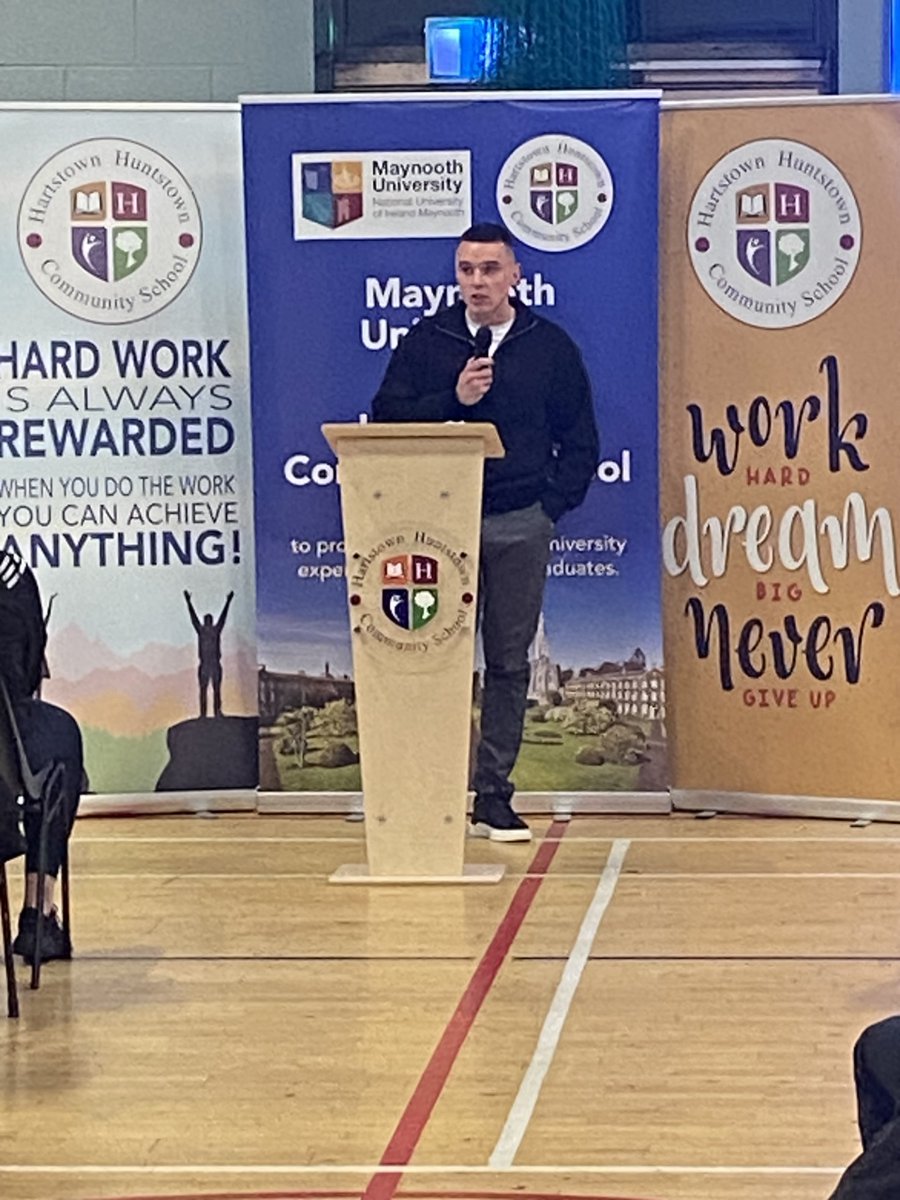 GuidanceCs's tweet photo. Thank you to Marcus Broughill past pupil and PHD student @MaynoothUni for his presentation to our 5th and 6th year students @HartstownCS . Congratulations to our subject nominees and winners and a huge thank you to @MaynoothCAO for the certs and prizes. https://t.co/pIvhI6uXVq