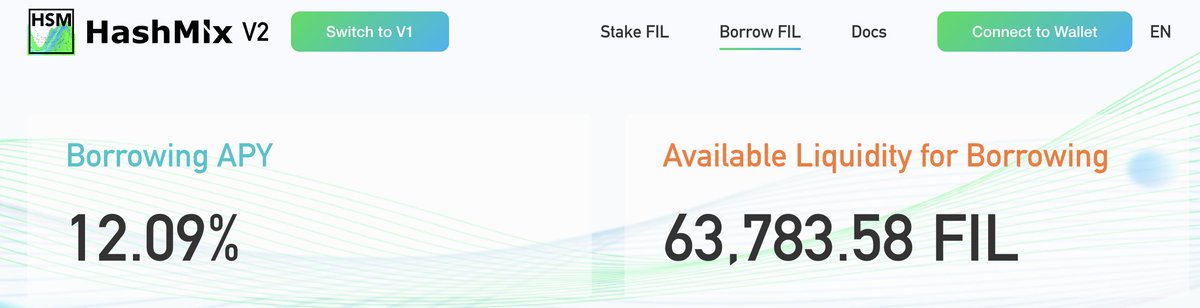 HashMix V2 pool interest rate has been revised. Current borrowing APY is 12.06%, offering a more efficient fund utilization. Storage Providers (SPs), get ready for increasing income with HashMix! #FILlending #HashMix #filecoin