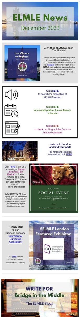 🌟 Breaking News! 🌟 Today's ELMLE News is out and it's fabulous! If you  haven't received the email, head straight to the registration page! See  you there in London in January. 📰✨ <a href="/ELMLEnews/">ELMLE</a>  #ELMLELondon